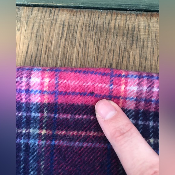 Coach | Wool and Cashmere Scarf | Pink, Purple, Plaid - Picture 5 of 5